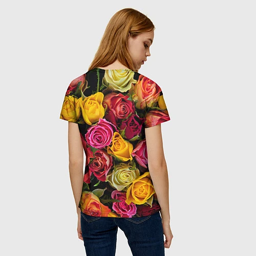 Женская футболка Ассорти из роз / 3D-принт – фото 4