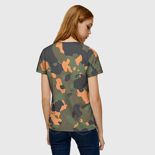 Женская футболка Камуфляж: хаки/оранжевый / 3D-принт – фото 4