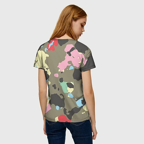 Женская футболка Камуфляж: микс цветов / 3D-принт – фото 4