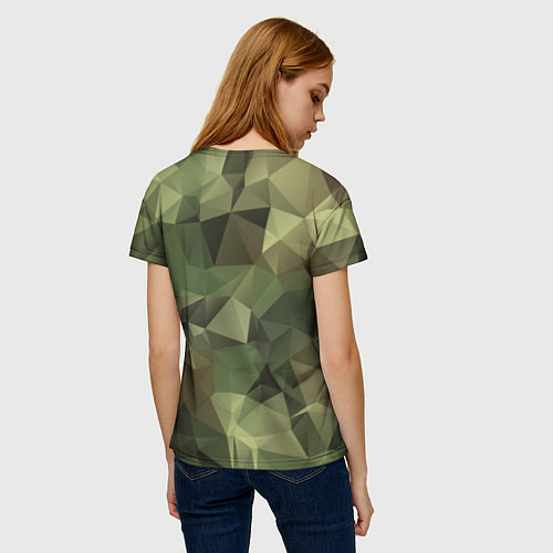 Женская футболка Полигональный камуфляж / 3D-принт – фото 4