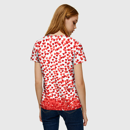 Женская футболка Сердцепад и сердитый кот / 3D-принт – фото 4