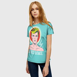 Футболка женская David Bowie: pop-art, цвет: 3D-принт — фото 2