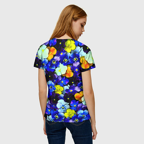 Женская футболка Синие цветы / 3D-принт – фото 4