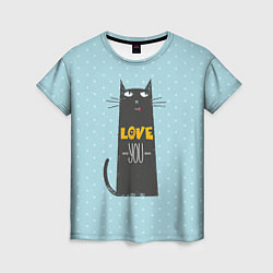Женская футболка Kitty: Love you