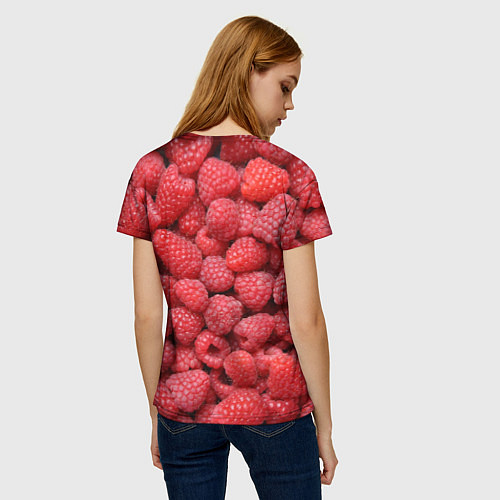 Женская футболка Малиновый мотив / 3D-принт – фото 4
