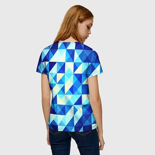 Женская футболка Синяя геометрия / 3D-принт – фото 4