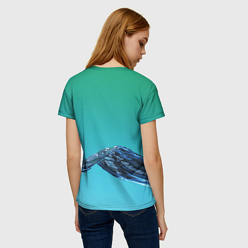 Женская футболка Зеленая вода / 3D-принт – фото 4
