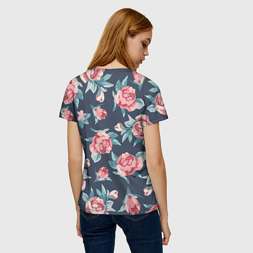 Женская футболка Розы: паттерн / 3D-принт – фото 4