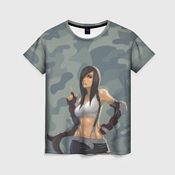 Женская футболка Военная девушка Тифа Локхарт - Final Fantasy