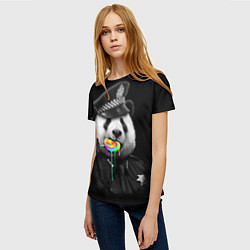 Футболка женская Панда с карамелью, цвет: 3D-принт — фото 2