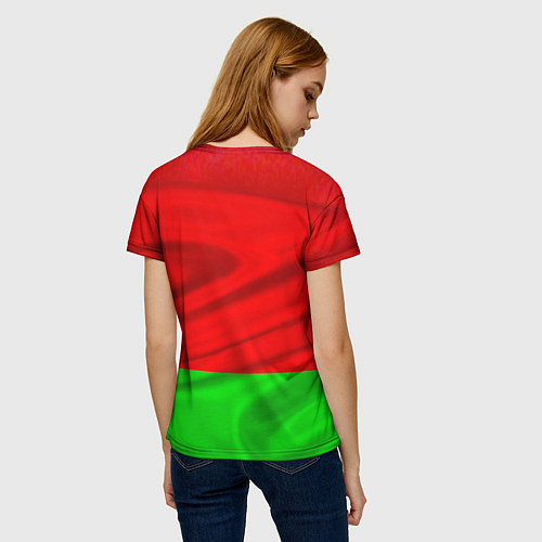 Женская футболка Беларусь - Александр Лукашенко / 3D-принт – фото 4