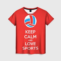 Женская футболка Keep Calm & Love Volleyball