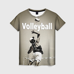 Женская футболка Волейбол - удар в прыжке
