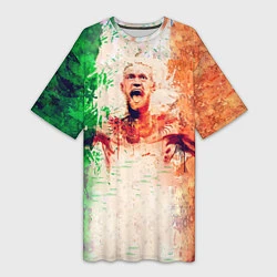 Футболка женская длинная Conor McGregor: Ireland, цвет: 3D-принт