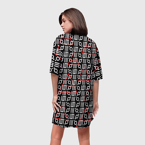 Женская длинная футболка 30 STM: Symbol Pattern / 3D-принт – фото 4