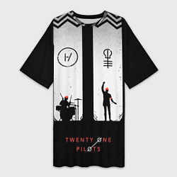 Футболка женская длинная Twenty One Pilots: Lines, цвет: 3D-принт