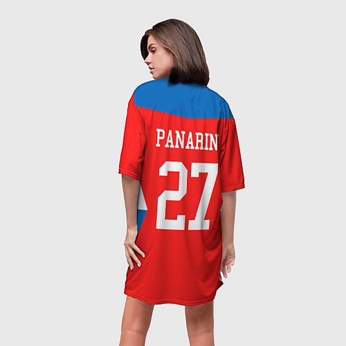Женская длинная футболка Сборная РФ: #27 PANARIN / 3D-принт – фото 4