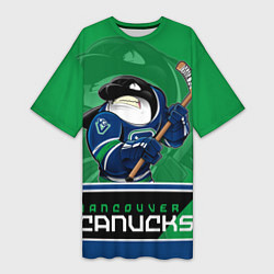 Футболка женская длинная Vancouver Canucks, цвет: 3D-принт