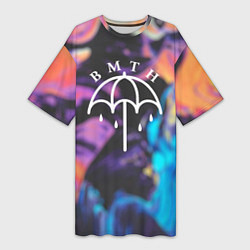 Футболка женская длинная BMTH Rain, цвет: 3D-принт