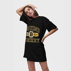 Футболка женская длинная Boston Bruins: Est.1924, цвет: 3D-принт — фото 2