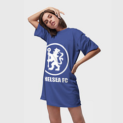 Футболка женская длинная Chelsea FC, цвет: 3D-принт — фото 2