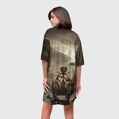 Женская длинная футболка Каменные джунги / 3D-принт – фото 4