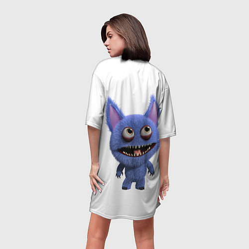 Женская длинная футболка Монстр / 3D-принт – фото 4
