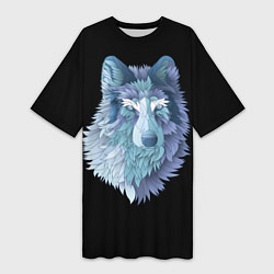 Женская длинная футболка Седой волк