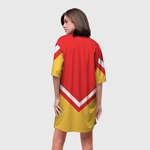 Женская длинная футболка NHL: Calgary Flames / 3D-принт – фото 4