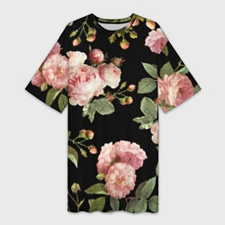 Женская длинная футболка TOP Roses