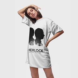 Футболка женская длинная Sherlock Edition, цвет: 3D-принт — фото 2