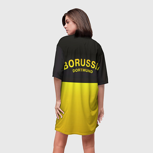 Женская длинная футболка Borussia Dortmund FC / 3D-принт – фото 4
