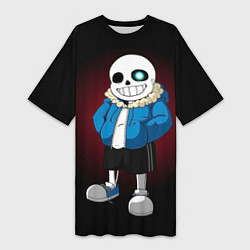 Футболка женская длинная Sans, цвет: 3D-принт