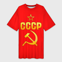 Футболка женская длинная СССР, цвет: 3D-принт