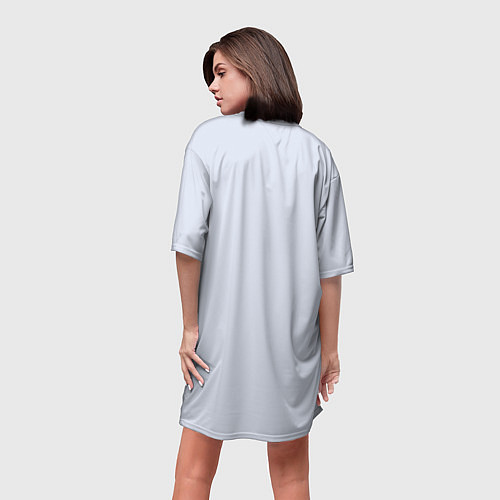 Женская длинная футболка Сибирский хаски / 3D-принт – фото 4
