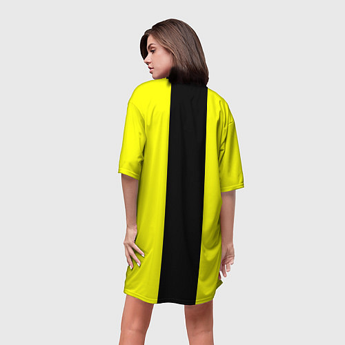 Женская длинная футболка BVB FC: Yellow line / 3D-принт – фото 4