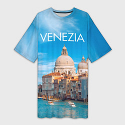 Женская длинная футболка Венеция - архитектура