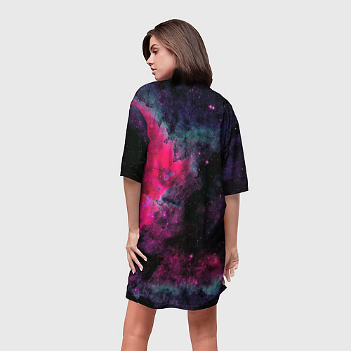 Женская длинная футболка Загадочный космос / 3D-принт – фото 4