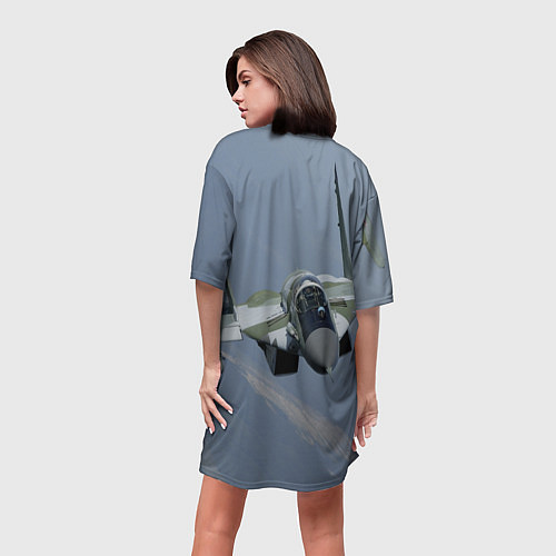 Женская длинная футболка MiG-29SMT / 3D-принт – фото 4