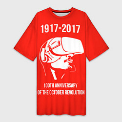 Женская длинная футболка 100 лет революции