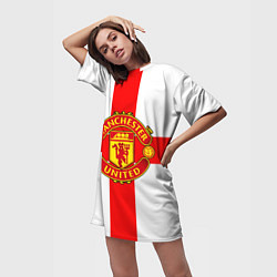 Футболка женская длинная Manchester Utd: England, цвет: 3D-принт — фото 2