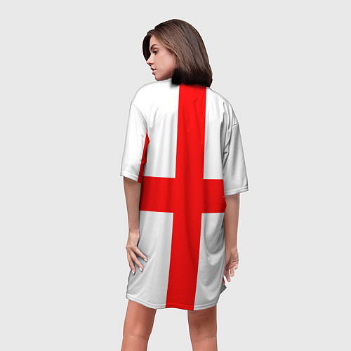 Женская длинная футболка Сборная Англии / 3D-принт – фото 4