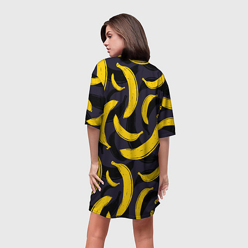 Женская длинная футболка Бананы / 3D-принт – фото 4