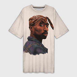 Женская длинная футболка Tupac Shakur