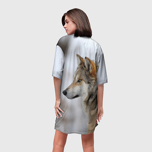 Женская длинная футболка Хозяин леса / 3D-принт – фото 4