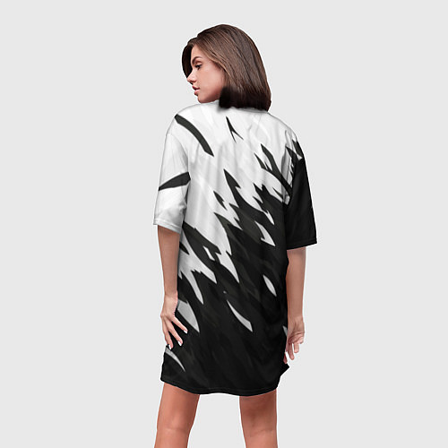Женская длинная футболка Black & white / 3D-принт – фото 4