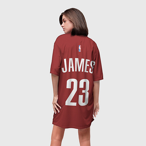 Женская длинная футболка Cavaliers Cleveland 23: Red / 3D-принт – фото 4