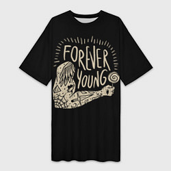 Женская длинная футболка Forever young