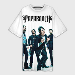 Женская длинная футболка Paparoach Band