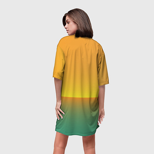 Женская длинная футболка Летний пляж / 3D-принт – фото 4